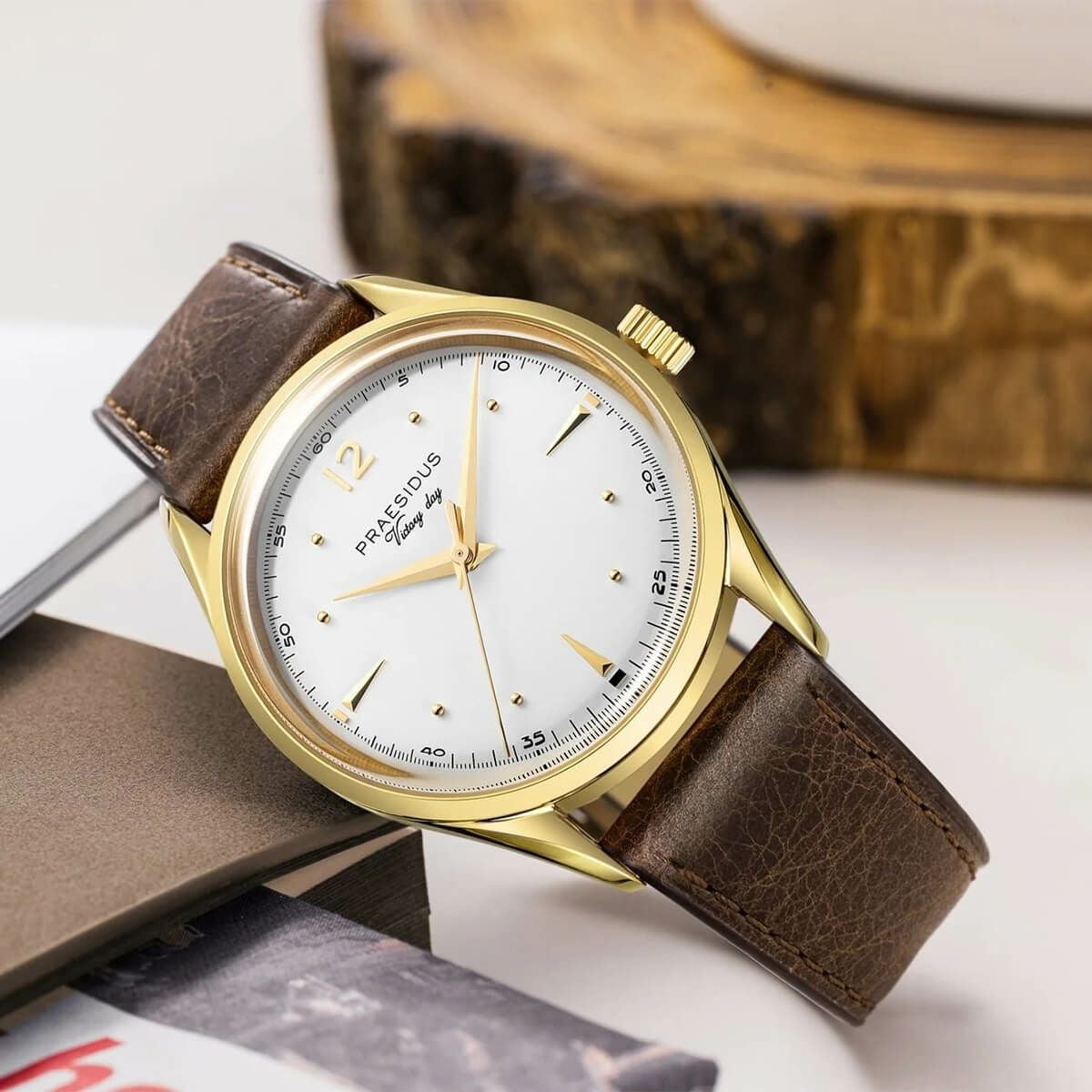 Praesidus / プレジダス Victory Day White Dark Brown Leather メンズ