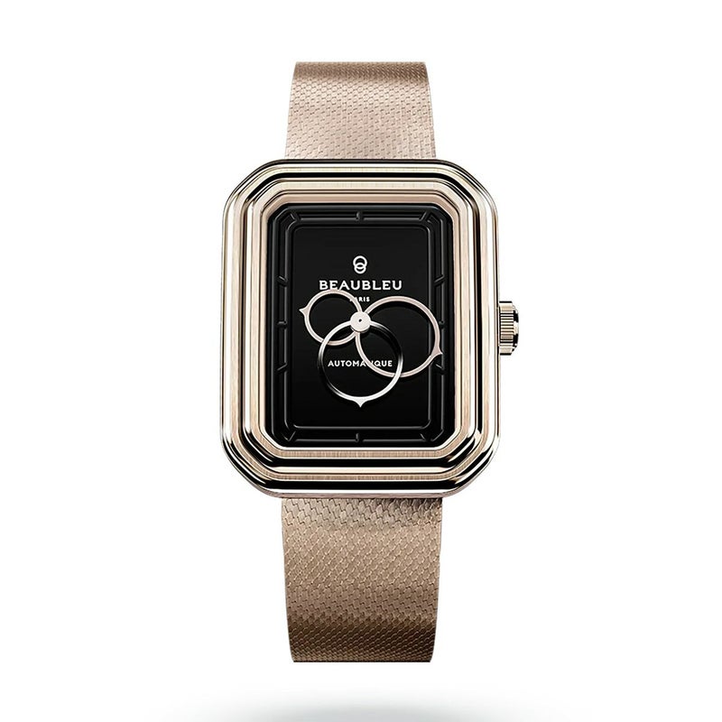 BEAUBLEU / ボーブルー ECCE FIGURA ONYX エッチェ フィグラ オニキス ローズゴールド ステンレススチールメッシュストラップの公式ECサイト掲載画像