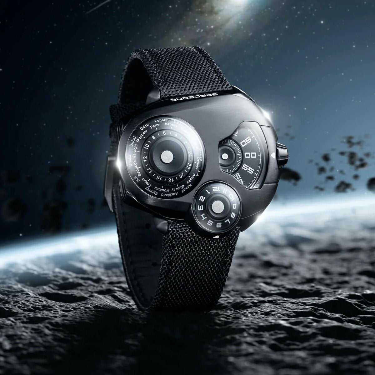 SPACEONE / スペースワン ［世界限定100本］ワールドタイマー ブラック