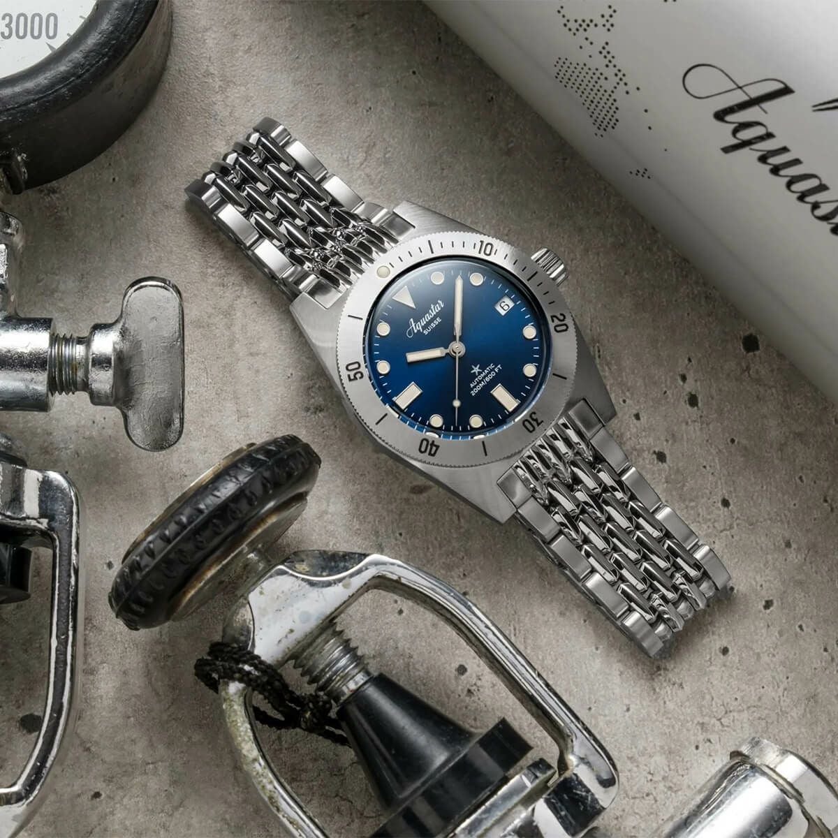 AQUASTAR / アクアスター Aquastar Model 60 Blue メンズ腕時計 | H