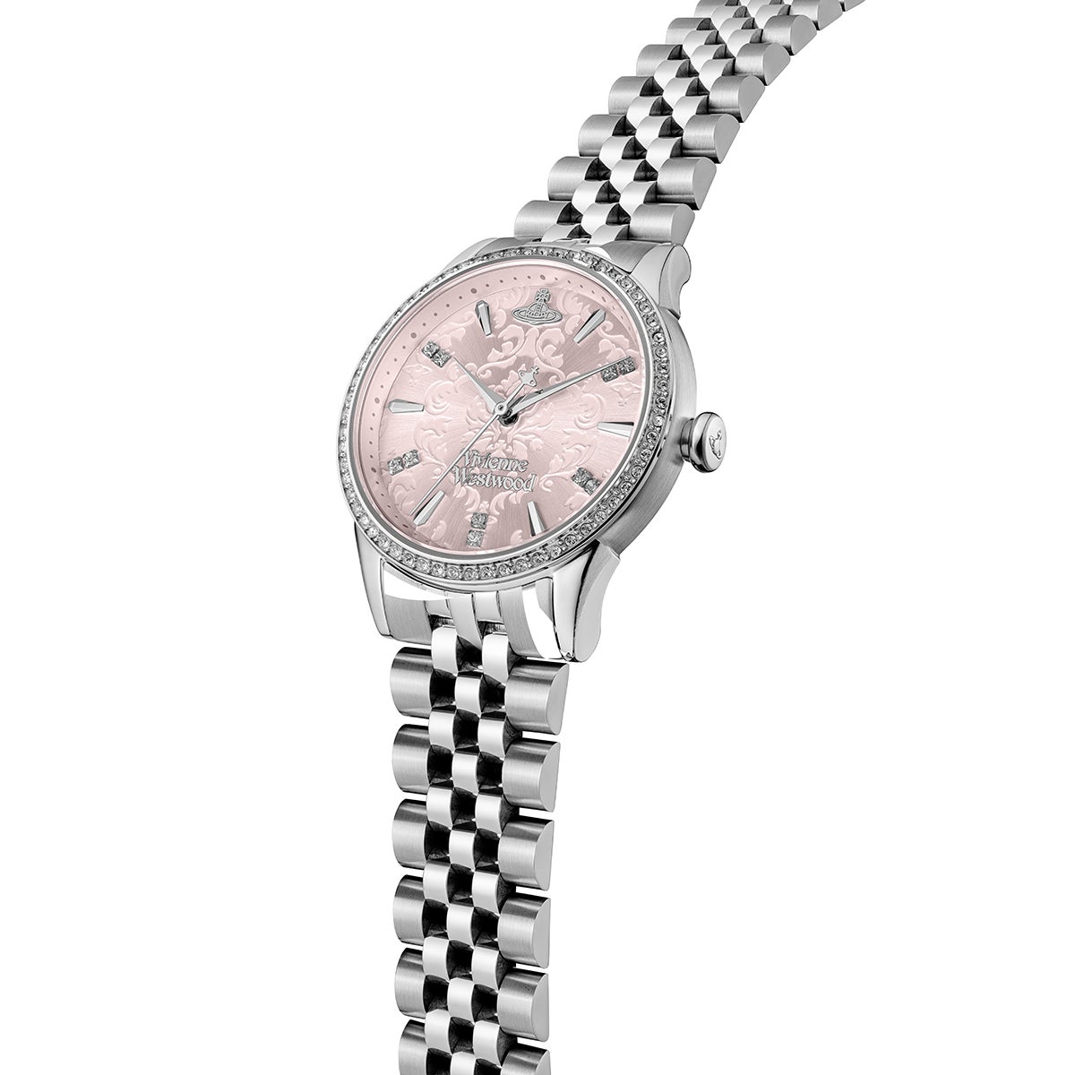 【希少】ヴィヴィアン 腕時計 VW-90E3 オーバル ピンク調 シルバー Vivienne Westwood/ヴィヴィアン・ウエストウッド」オーブ パステル