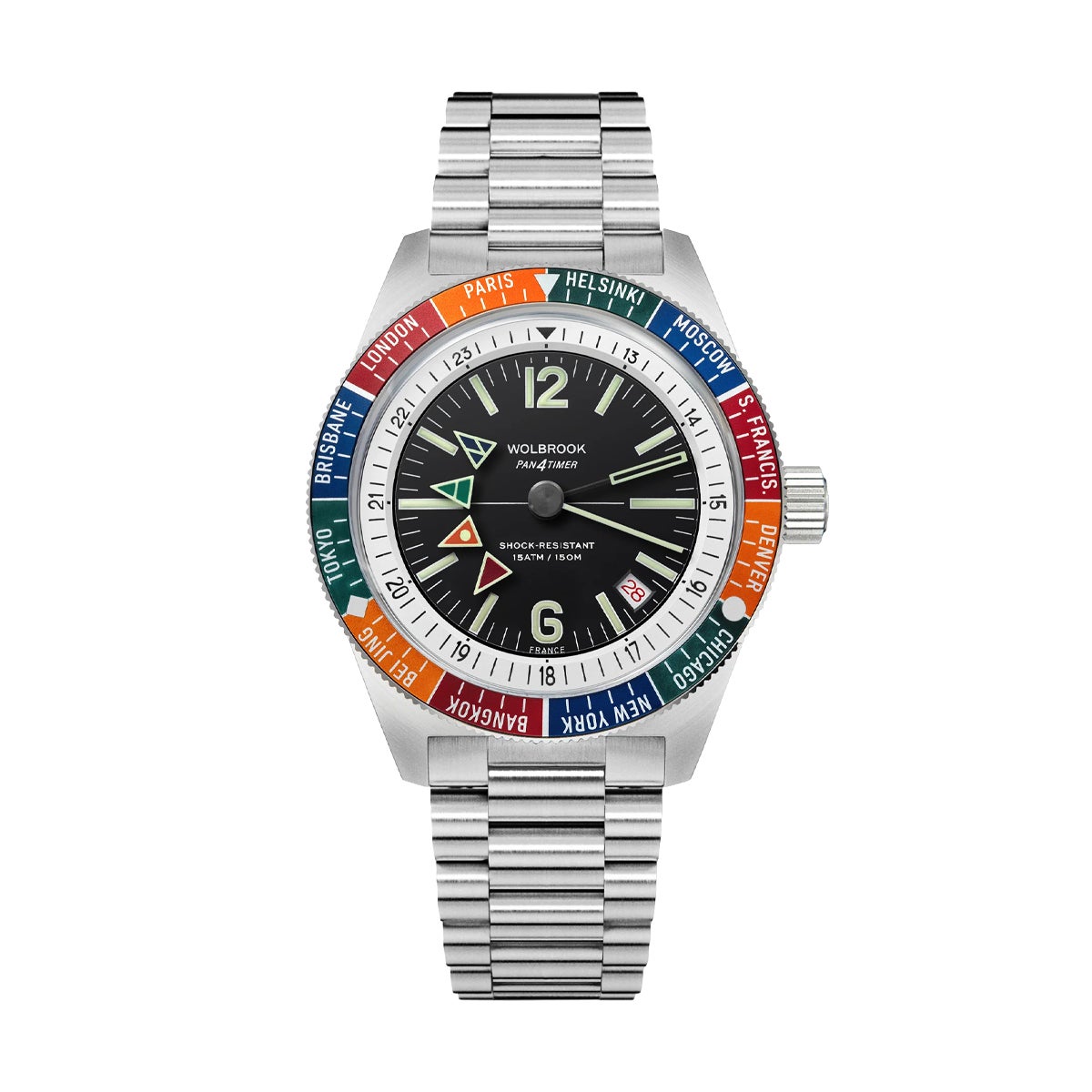 Wolbrook / ウォルブルック Pan4 Timer Automatic - 3-Links Steel