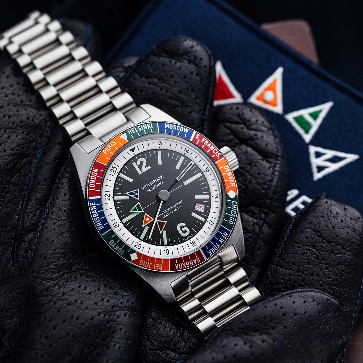 時計 WOLBROOK World Timer automatic Wolbrook / ウォルブルック Pan4 Timer Automatic - 3-Links Steel