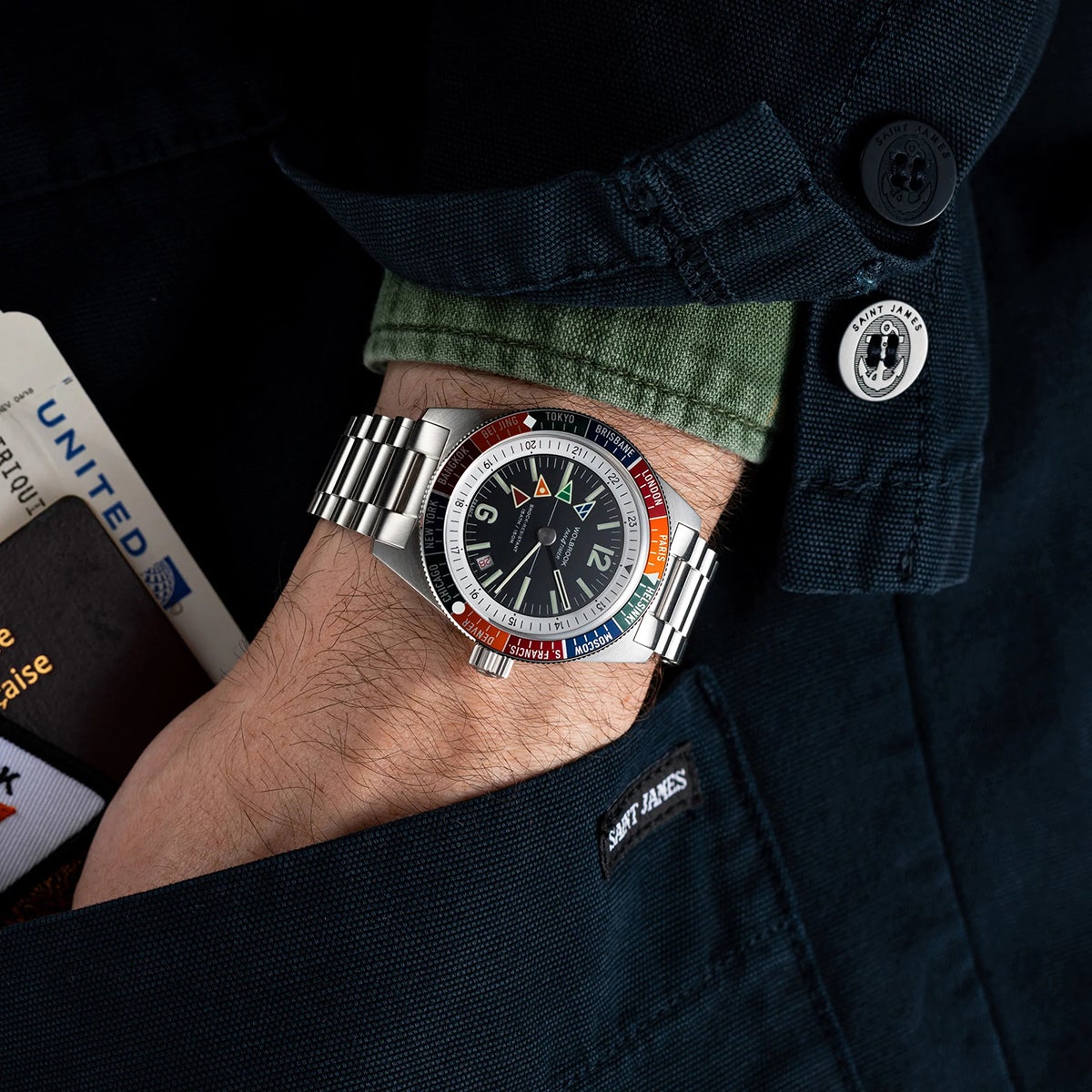 Wolbrook / ウォルブルック Pan4 Timer Automatic - 3-Links Steel