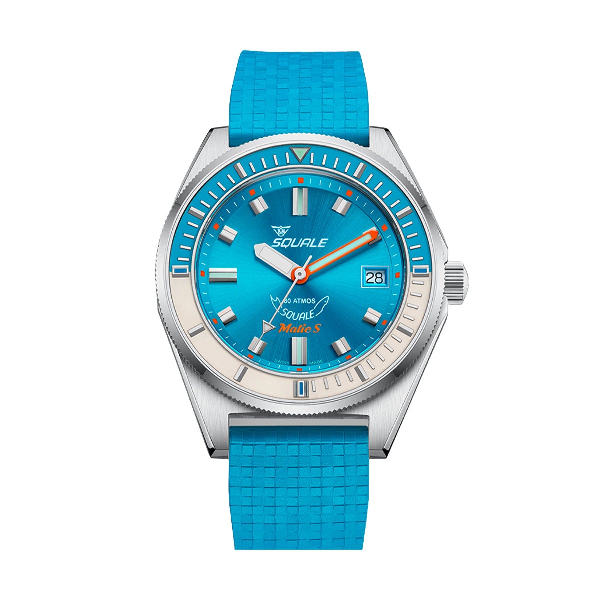 SQUALE / スクワーレ Matic S Light Blue Mosaic rubber メンズ腕時計