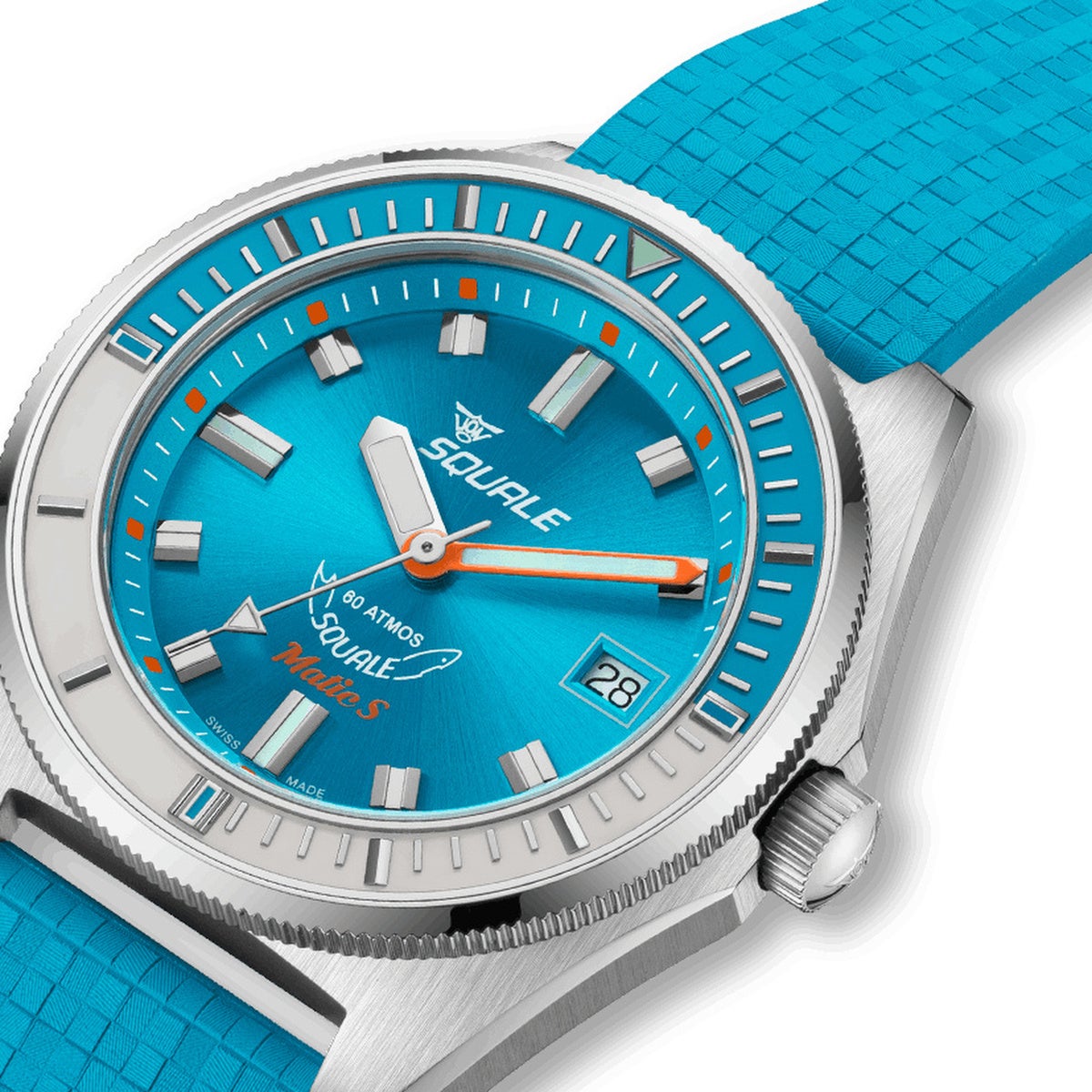 SQUALE / スクワーレ Matic S Light Blue Mosaic rubber メンズ腕時計
